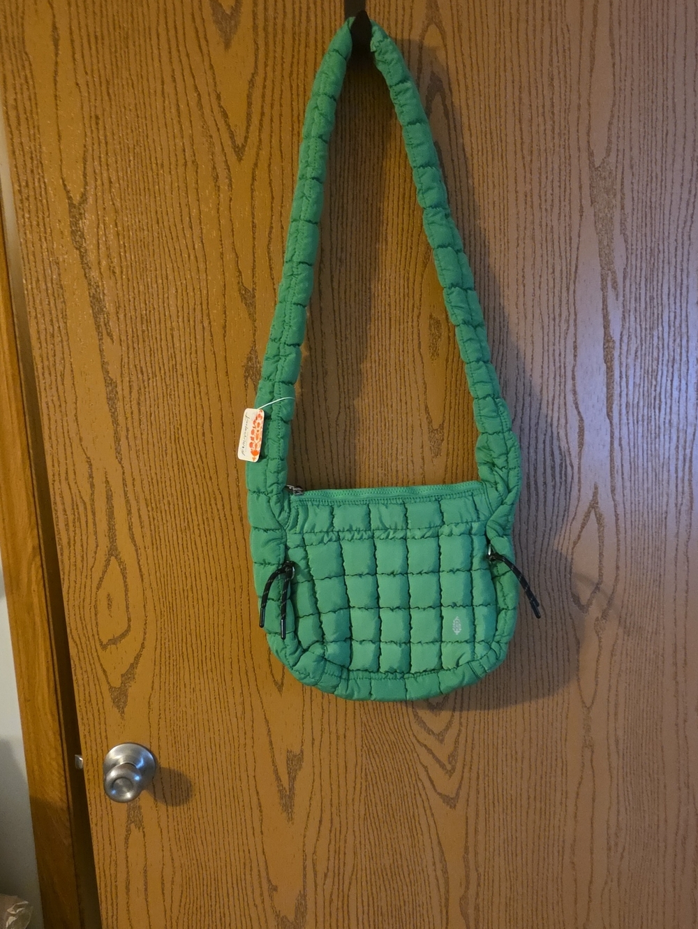 FP MOVEMENT Quilted Green Shoulder Bag for Women 13 X 10